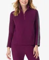 Cuddl Duds X Jennifer Lake Fleecewear With Stretch Half-zip Pullover In Purple