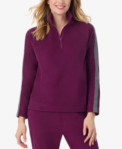 Cuddl Duds X Jennifer Lake Fleecewear With Stretch Half-zip Pullover In Purple