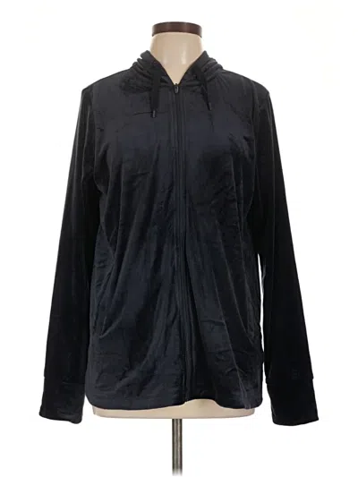 Pre-owned Cuddl Duds Zip Up Hoodie In Black