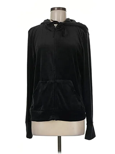 Pre-owned Cuddl Duds Zip Up Hoodie In Black
