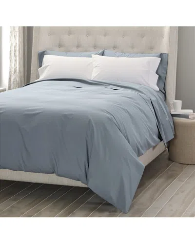 Cuddledown 300 Thread Count Signature Organic Percale Duvet Cover In Blue