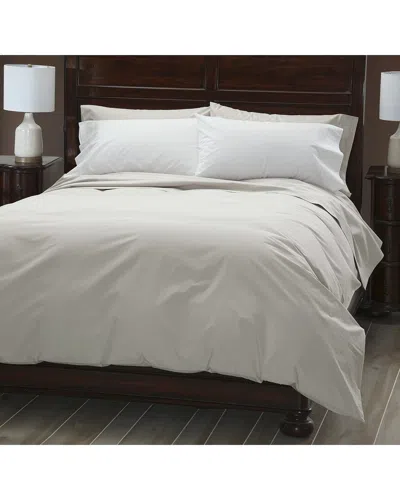 Cuddledown 300 Thread Count Signature Organic Percale Duvet Cover In White