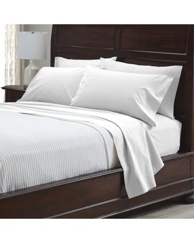 Cuddledown 300 Thread Count Signature Organic Percale Sheet Set In White
