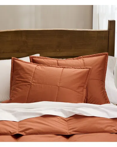 Cuddledown Chroma Quilted Sham - Standard In Brown