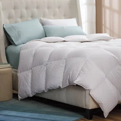 Cuddledown Damask Stripe 700fp Down Comforter In White