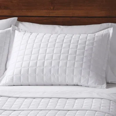 Cuddledown Hotel Sateen Quilted Sham In White