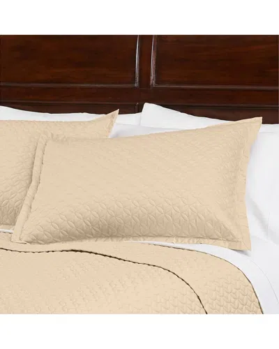 Cuddledown Sateen Meridian Quilted Sham - King In Neutral