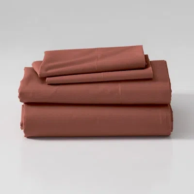 Cuddledown Signature Organic Percale Sheet Set In Brown