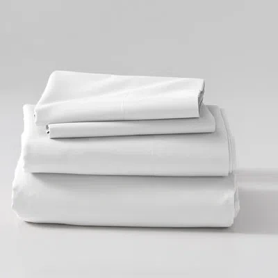 Cuddledown Signature Organic Percale Sheet Set In White