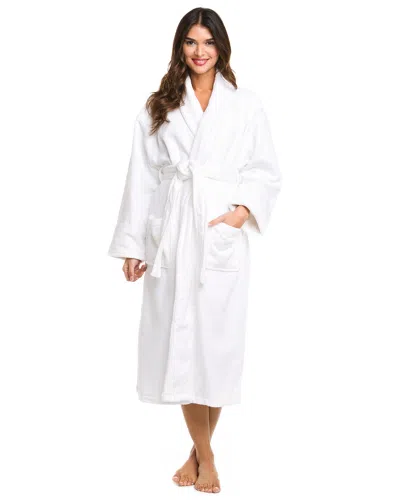 Cuddledown White Signature Spa Robe In Black