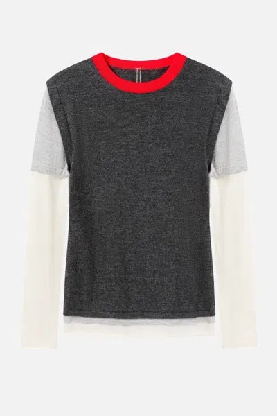 Cuddleup 3-in-1 Long-sleeve T-shirt In Gray