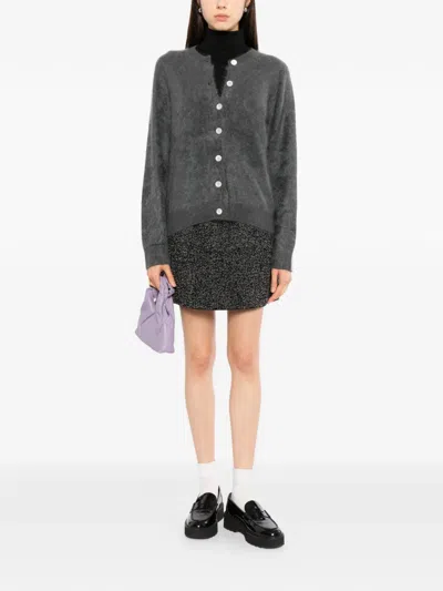 Cuddleup Brushed-knit Cardigan In Grey