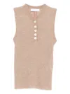 Cuddleup Cashmere Buttoned Vest In Brown