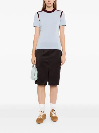 Cuddleup Contrast-trim Short-sleeve T-shirt In Blue