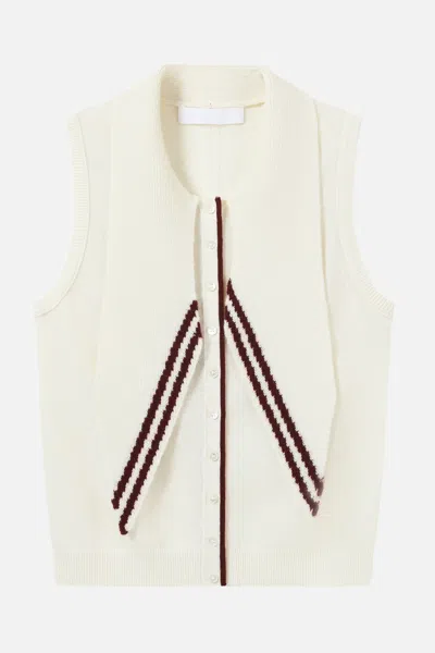 Cuddleup Gilet With Maxi Collar In White