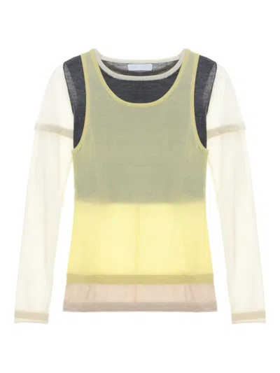 Cuddleup Layered T-shirt In Gray