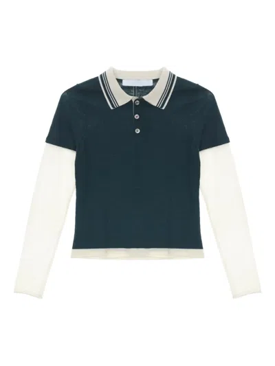 Cuddleup Long-sleeve Polo Shirt In Green