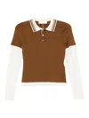 Cuddleup Long-sleeve Polo Top In Brown
