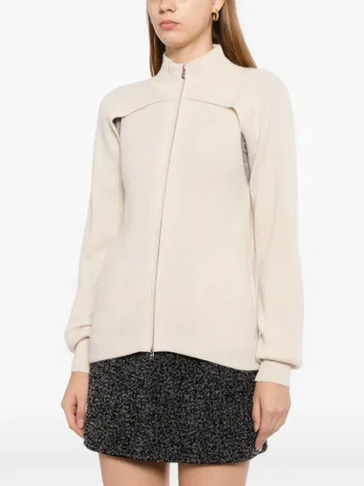 Cuddleup Sleeve-cape Cardigan In Neutral