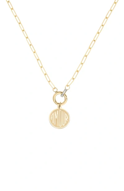 Cuffed By Nano Amour Coin Charm 14k Gold Filled Necklace
