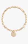 Cuffed By Nano Classic Initial Coin 14k Gold Filled Bead Bracelet