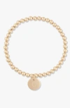 Cuffed By Nano Classic Initial Coin 14k Gold Filled Bead Bracelet