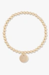 Cuffed By Nano Classic Initial Coin 14k Gold Filled Bead Bracelet