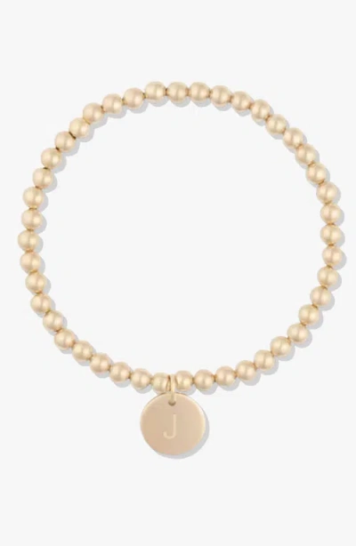 Cuffed By Nano Classic Initial Coin 14k Gold Filled Bead Bracelet