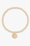 Cuffed By Nano Classic Initial Coin 14k Gold Filled Bead Bracelet