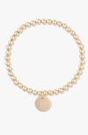 Cuffed By Nano Classic Initial Coin 14k Gold Filled Bead Bracelet