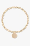 Cuffed By Nano Classic Initial Coin 14k Gold Filled Bead Bracelet