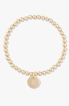 Cuffed By Nano Classic Initial Coin 14k Gold Filled Bead Bracelet
