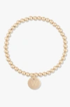 Cuffed By Nano Classic Initial Coin 14k Gold Filled Bead Bracelet