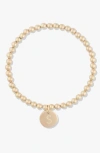 Cuffed By Nano Classic Initial Coin 14k Gold Filled Bead Bracelet