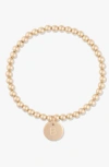 Cuffed By Nano Classic Initial Coin 14k Gold Filled Bead Bracelet