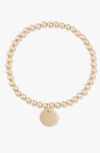 Cuffed By Nano Classic Initial Coin 14k Gold Filled Bead Bracelet