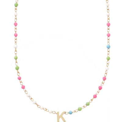 Cuffed By Nano Custom Initial Dainty Colorful Enamel 14k Gold Filled Necklace
