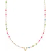 Cuffed By Nano Custom Initial Dainty Colorful Enamel 14k Gold Filled Necklace