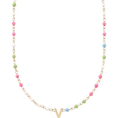 Cuffed By Nano Custom Initial Dainty Colorful Enamel 14k Gold Filled Necklace
