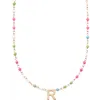 Cuffed By Nano Custom Initial Dainty Colorful Enamel 14k Gold Filled Necklace