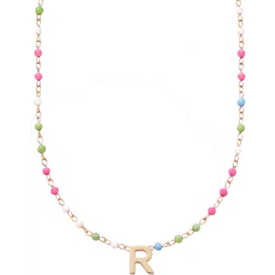 Cuffed By Nano Custom Initial Dainty Colorful Enamel 14k Gold Filled Necklace
