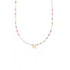 Cuffed By Nano Custom Initial Dainty Colorful Enamel 14k Gold Filled Necklace