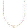 Cuffed By Nano Custom Initial Dainty Colorful Enamel 14k Gold Filled Necklace In Multi