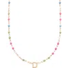 Cuffed By Nano Custom Initial Dainty Colorful Enamel 14k Gold Filled Necklace In Multi