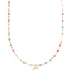 Cuffed By Nano Custom Initial Dainty Colorful Enamel 14k Gold Filled Necklace In Multi