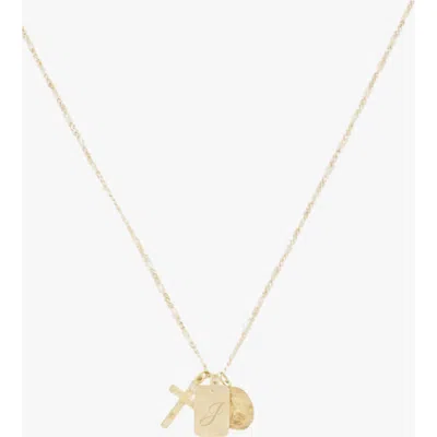 Cuffed By Nano Custom Initial St. Christopher Protection 14k Gold Filled Necklace