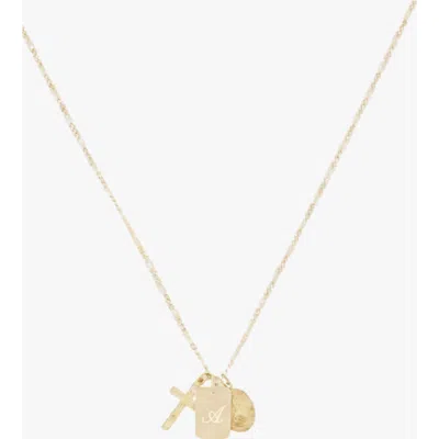 Cuffed By Nano Custom Initial St. Christopher Protection 14k Gold Filled Necklace