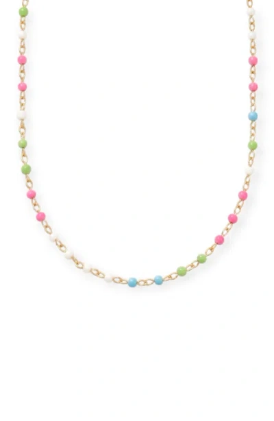 Cuffed By Nano Dainty Colorful Enamel 14k Gold Filled Necklace In Multi
