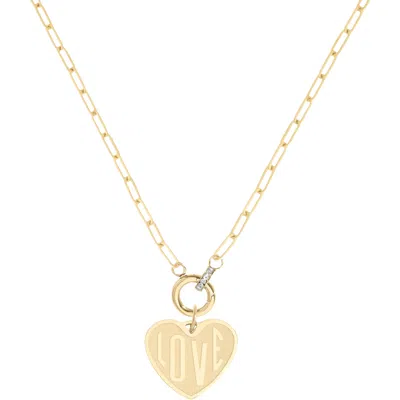 Cuffed By Nano Love Heart Charm 14k Gold Filled Necklace