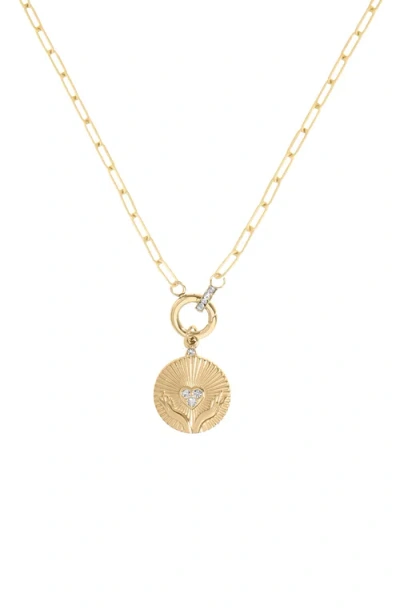 Cuffed By Nano Open Hands Charm 14k Gold Filled Necklace